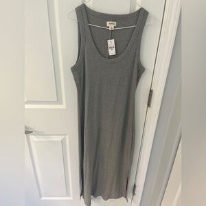 UpWest Gray Sheath Midi Dress Sleeveless Scoop Neck